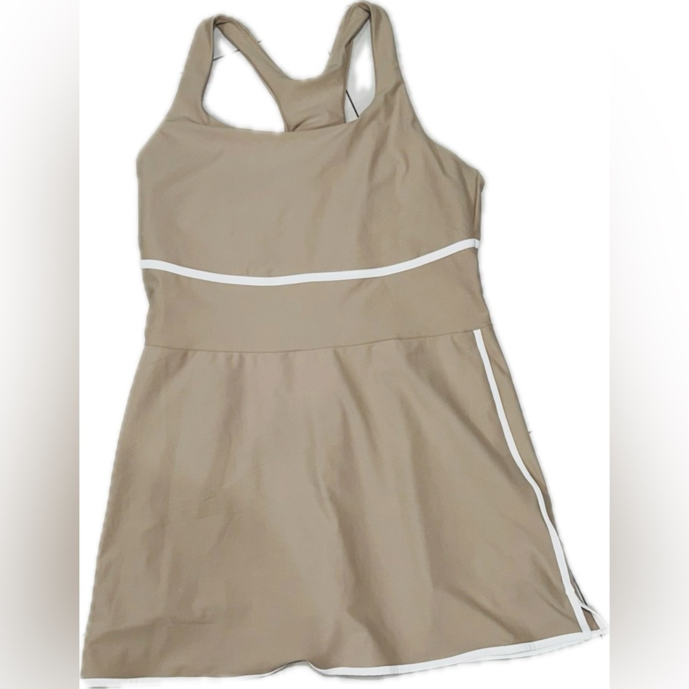 Old Navy PowerSoft Active Dress XL Tan with Built-In Shorts NWT